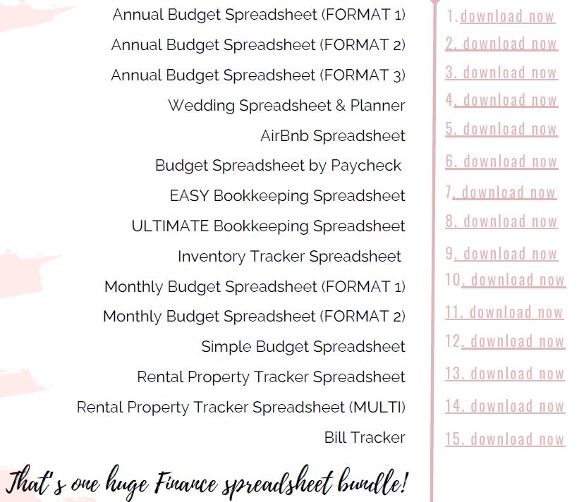 Instantly download our set of 15 finance templates for google docs simple  to use budgets trackers planners rentals small business