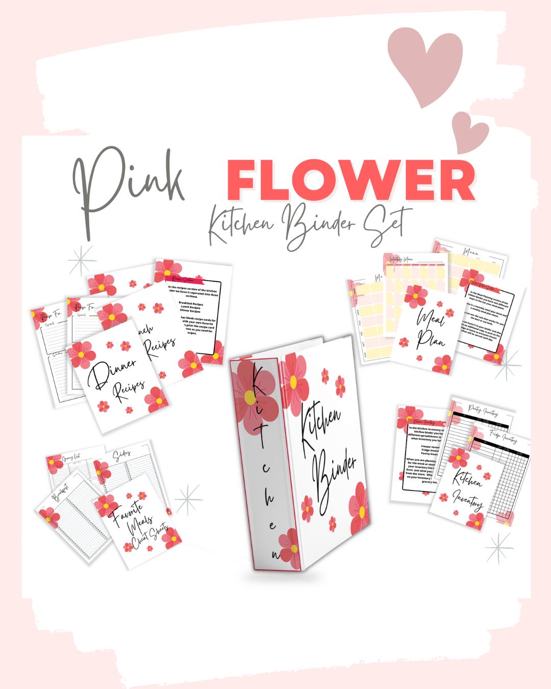 www.Printables.Life Downloadable Kitchen Binder and Shopping Sheets