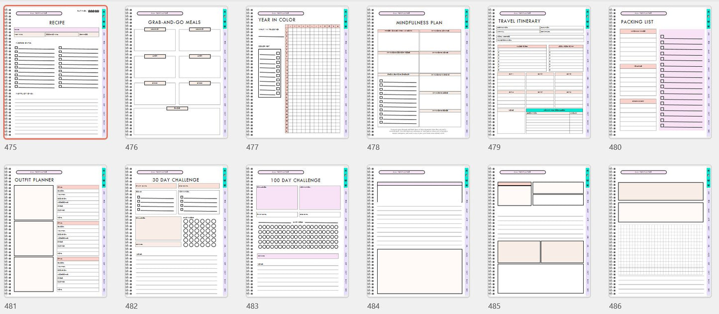 Digital Planner for Instant Download over 500 hyperlinked pages